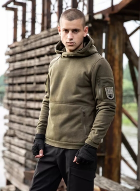 自由兵户外暴君二代连帽抓绒衣男加厚摇粒绒外套秋冬保暖卫衣耐磨