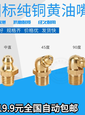 国标纯铜黄油嘴 咀通黄油枪头M4M5M6M8M10M12M14M16直头45/90度嘴