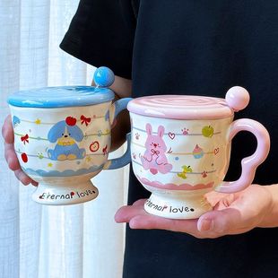 高颜值生日礼物送男女生闺蜜陶瓷马克杯带盖勺情侣杯子实用伴手礼
