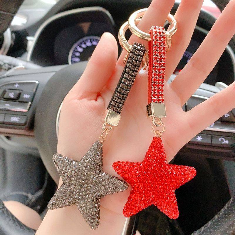 创意满钻五角星钥匙扣轻奢双面陶泥镶钻包包挂件网红星星汽车挂件,节庆用品/礼品,钥匙扣,淘宝优惠券,粉丝福利购,淘宝优惠卷