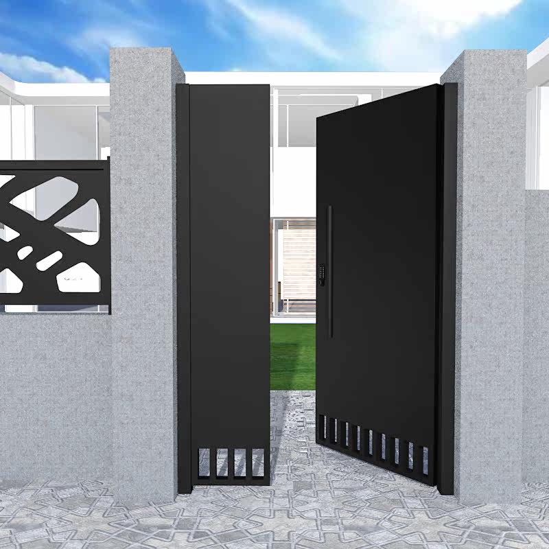 铁艺别墅庭院围墙大门民宿小区花园院子入户门单开双开子母门日式