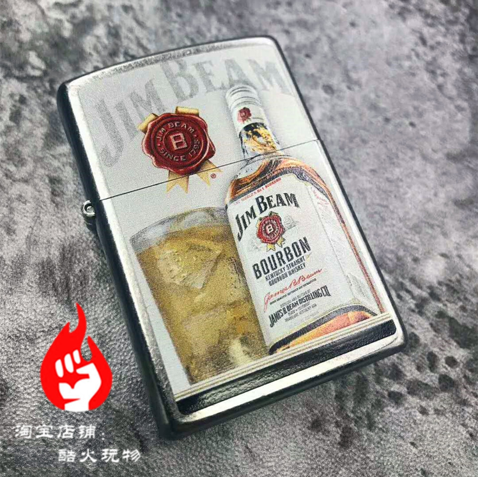 原裝正品zippo打火機美國芝寶正版杰克丹尼占邊龐波印章酒標刻字