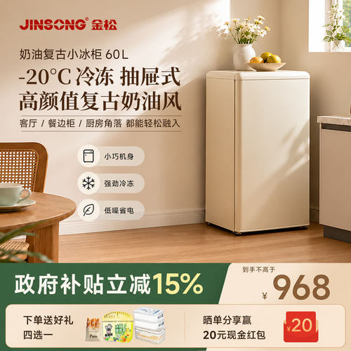 金松小冰箱立式全冷冻母婴冰箱