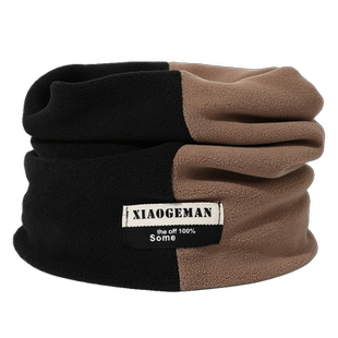 围脖帽子冬天男士头套骑手面罩保暖加绒冬季防寒双色男款护颈脖套