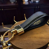 TIMEBOX 真皮钥匙扣手工缝线钥匙环 复古真皮钥匙挂件男女通用汽车钥匙链礼品刻字可定制logo多色可选