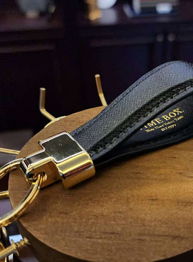 TIMEBOX 真皮钥匙扣手工缝线钥匙环 复古真皮钥匙挂件男女通用汽车钥匙链礼品刻字可定制logo多色可选