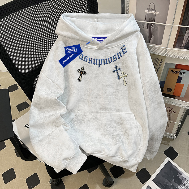 WASSUP潮牌男士卫衣痞帅休闲上衣
