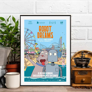 经典 动漫电影机器人之梦Robot_Dreams 海报装饰画儿童房床头挂画