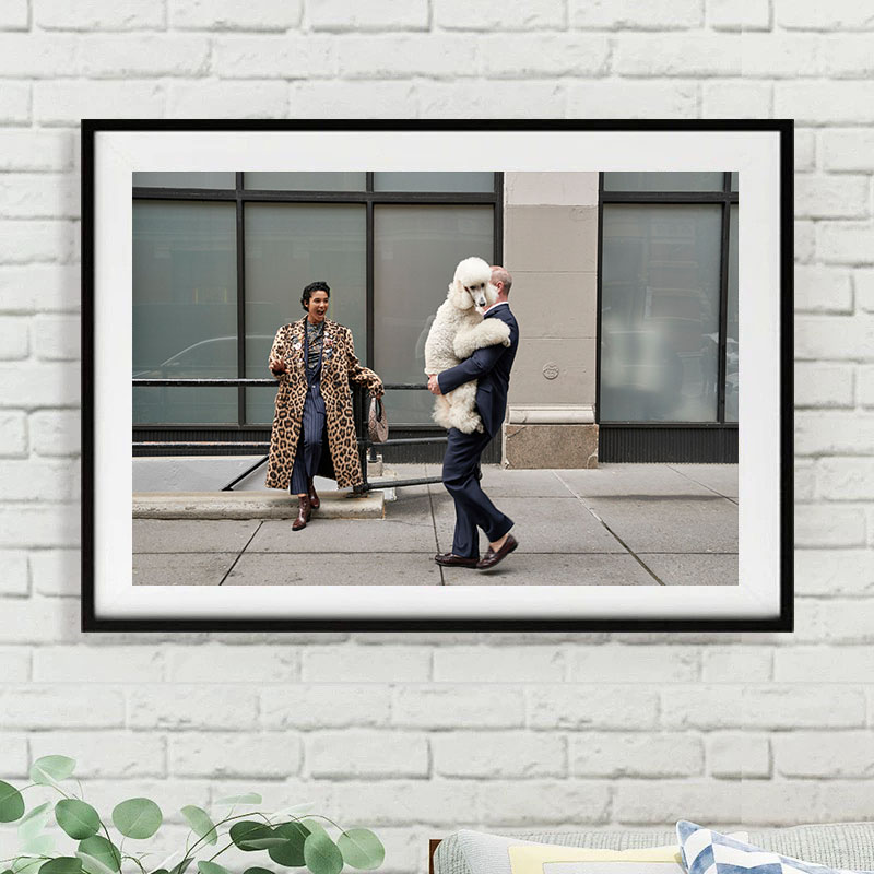 客厅现代街头摄影黑白时尚装饰画