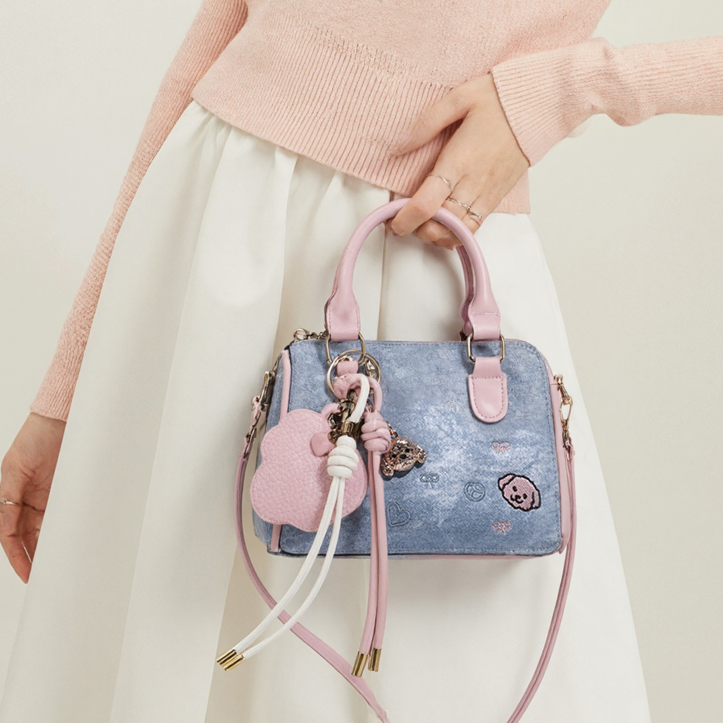 小众设计2025新款牛仔波士顿包女