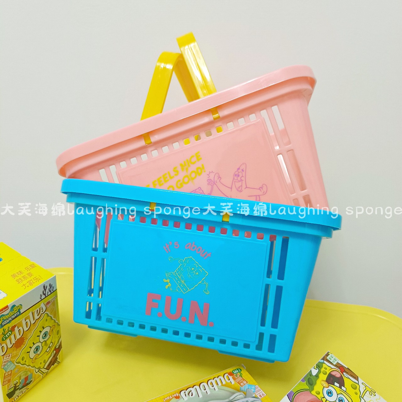 外贸出口单正版海绵宝宝派大星可爱卡通动漫收纳篮周边
