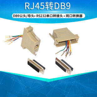 RJ45转DB25 RS232串并口转接头 网口转换器 DB25公头/母头