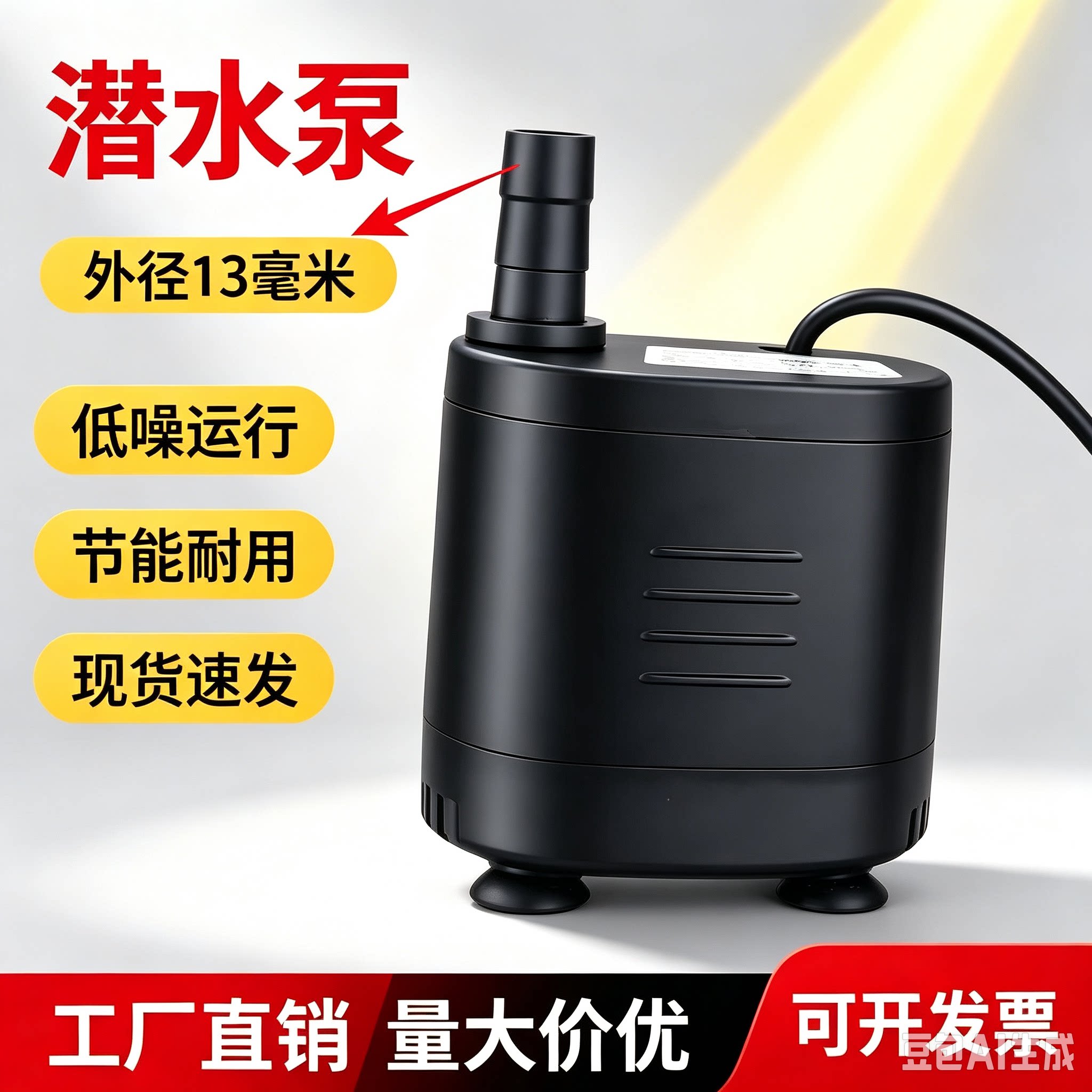 冷风扇水泵 220V 18w 20w防干烧款适合家用移动空调扇潜水泵包邮