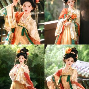 新款汉服〈盛唐少主〉复原唐制刺绣齐胸套装春夏日常破裙古装超仙