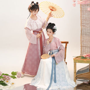 原创汉服女成人【小唐春】唐制印染唐褙子圆领衫齐腰八破裙日常款