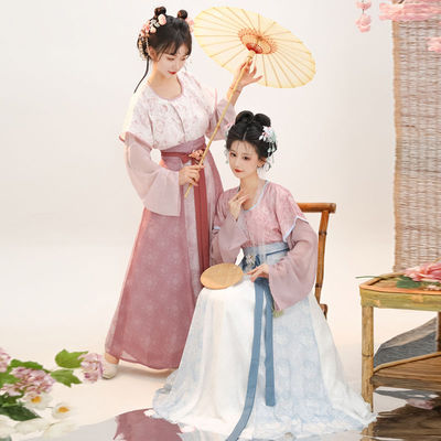 原创汉服女成人【小唐春】唐制印染唐褙子圆领衫齐腰八破裙日常款