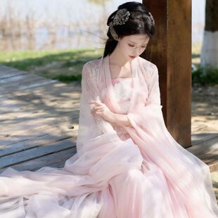 花神司【胭脂】仙侠清冷风汉服刺绣外大袖印超仙飘逸染国风影视风
