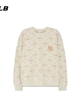 MLB卫衣男女情侣简奢钻石老花圆领套头刺绣外套3AMTM0134