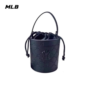 MLB韩国水桶包女NY香水包复古老花休闲单肩斜挎包3AORMO042NC