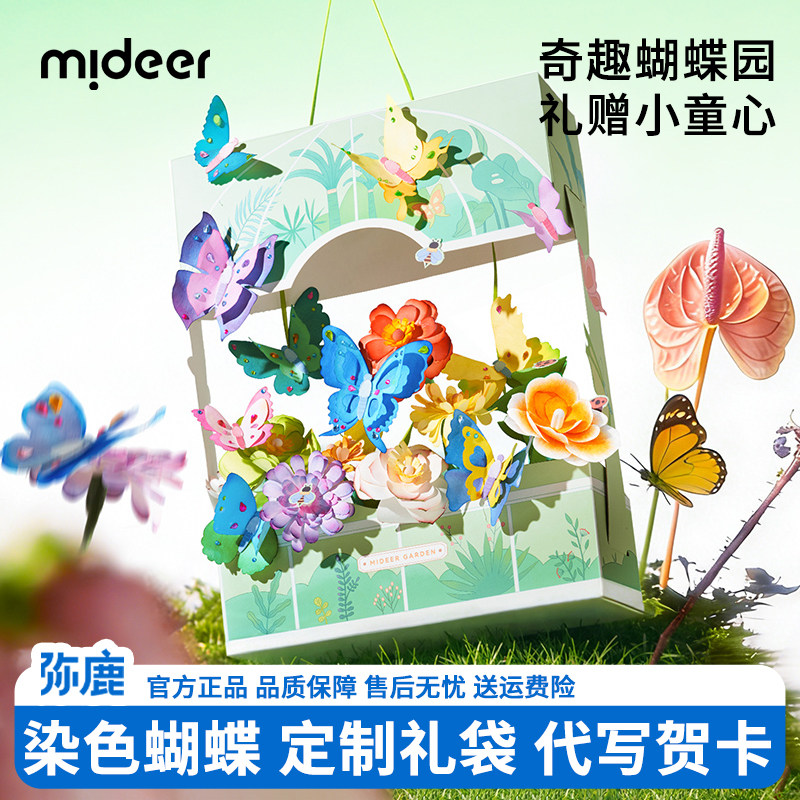 儿童手工diy染色蝴蝶生日礼物