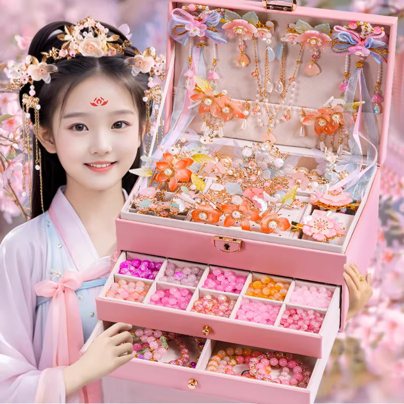 古风儿童发饰串珠礼盒女孩
