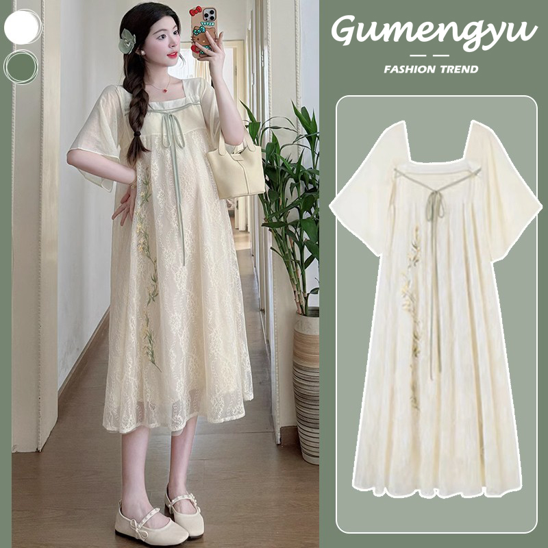 孕妇装夏款2025新款连衣裙汉服裙