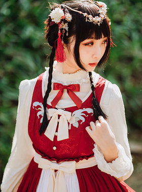 【锦瑟】系列中华风JSK背心裙（含罩裙）新春.红色限量现货