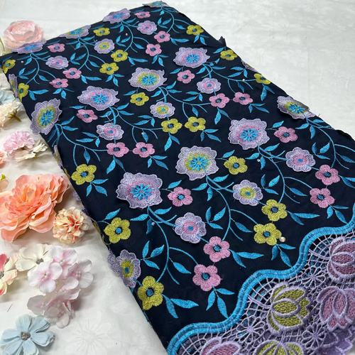 全水溶高档棉布3D立体绣手感舒适柔软棉布面料cotton lace 5yards