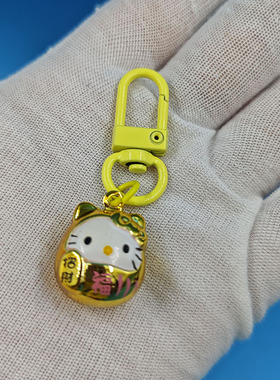 可爱卡通招财猫铃铛挂件