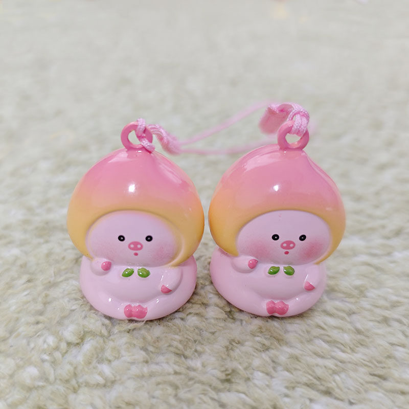 可爱卡通水果屁桃猪水音铃铛钥匙扣少女心萌系包包挂件潮玩配饰,家居饰品,吊饰/挂饰,淘宝优惠券,粉丝福利购,淘宝优惠卷