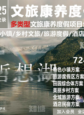 文旅康养项目规划案例特色小镇乡村振兴战略旅游规划与开发文本集
