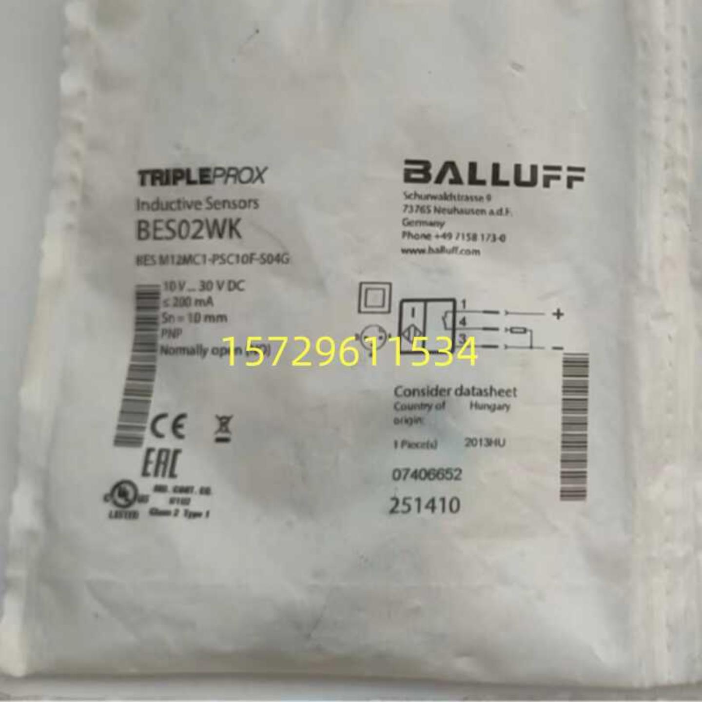 全新原装德国巴鲁夫BES02WK接近开关BES M12MC1-PSC10F-S04G现货