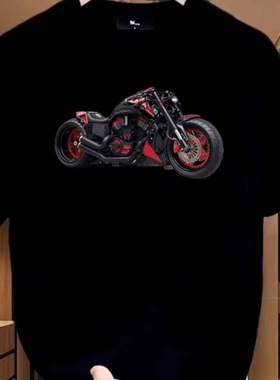 潮牌美式帅气黑色短袖t恤男款夏季新款宽松纯棉百搭休闲半袖上衣