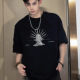 潮牌美式 嘻哈印花短袖 t恤男生夏宽松重磅纯棉oversize上衣TEE