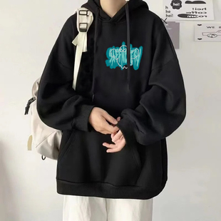 秋冬款连帽卫衣男生青少年潮牌痞帅加绒加厚外套初中高中学生上衣