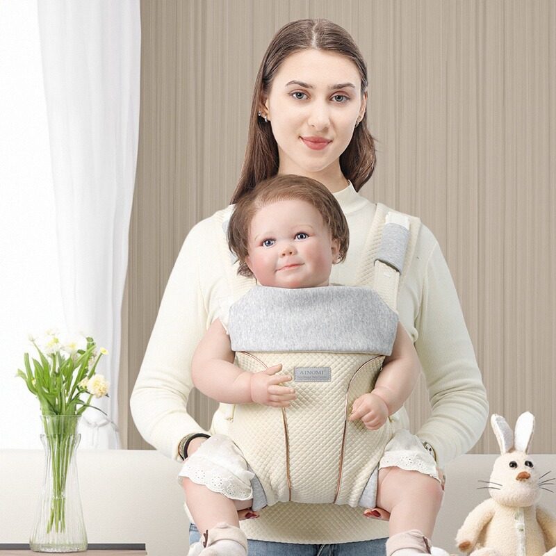 爱诺咪婴儿背带四季轻便外出简易前后两用解放双手抱娃神器腰凳