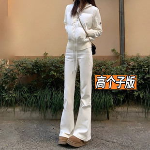 瑜伽卫裤 175高个子超长美式 女春秋高腰显瘦微喇运动裤 喇叭裤 修身