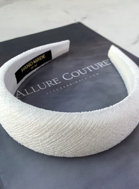 高级感细闪白色丝绒高颅顶宽发箍小香风粗花呢厚海绵头箍发头饰女