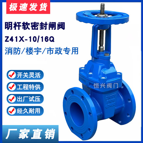 明杆弹性座封闸阀软密封闸阀