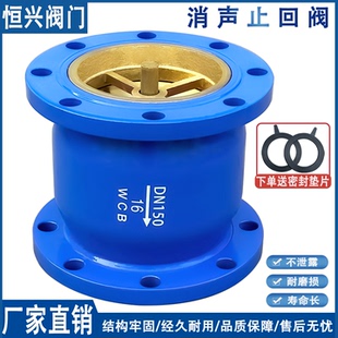 16法兰消音消声止回阀立式 150 卧式 100 200 碳钢单向阀DN80 HC41X