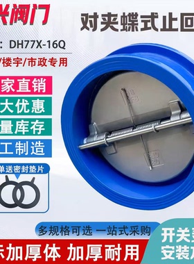 DH77X-16对夹式止回阀蝶式止回阀逆止阀单向阀DN50 65 80 100 150