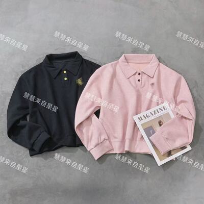 慧慧来自星星女装店 13052开春新款百搭时尚 小马两粒扣翻领卫衣