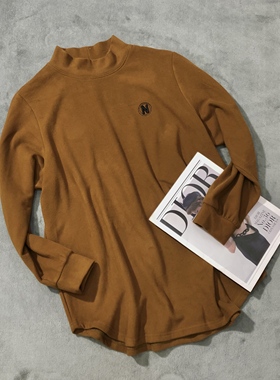 慧慧来自星星女装店 89291秋冬时尚款加绒刺绣半高领打底衫NNN