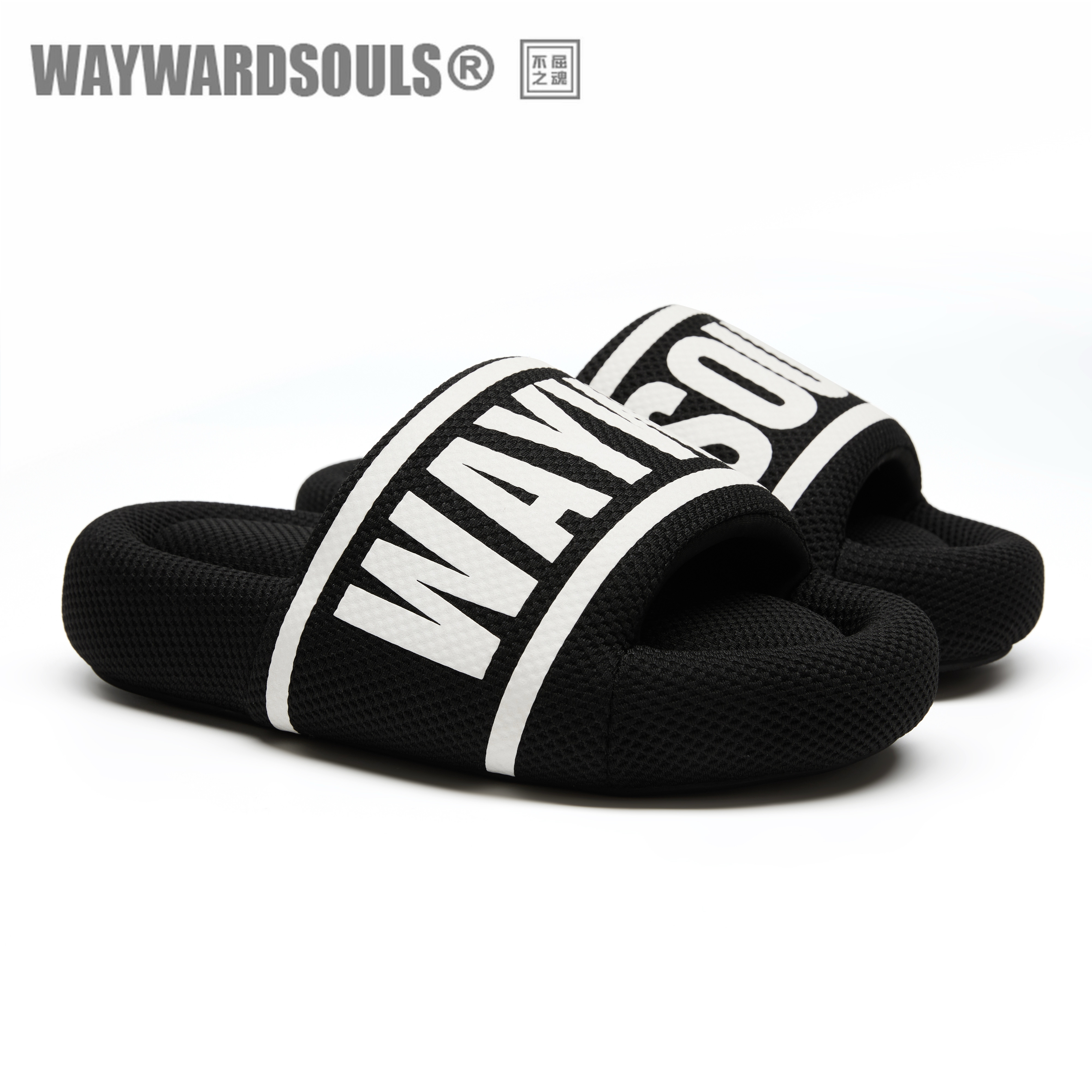 Wayward Souls 时尚潮流 舒适Q弹 防滑百搭菠萝纹泡泡拖 男女同款