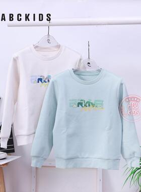 abckids童装男童卫衣儿童圆领套头衫2025春秋新款青少年运动上衣