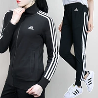 Bộ đồ thể thao nữ Adidas mùa thu 2019 mới áo khoác thể thao dệt kim áo khoác thể thao mặc giản dị - Thể thao sau bộ thể thao nam adidas