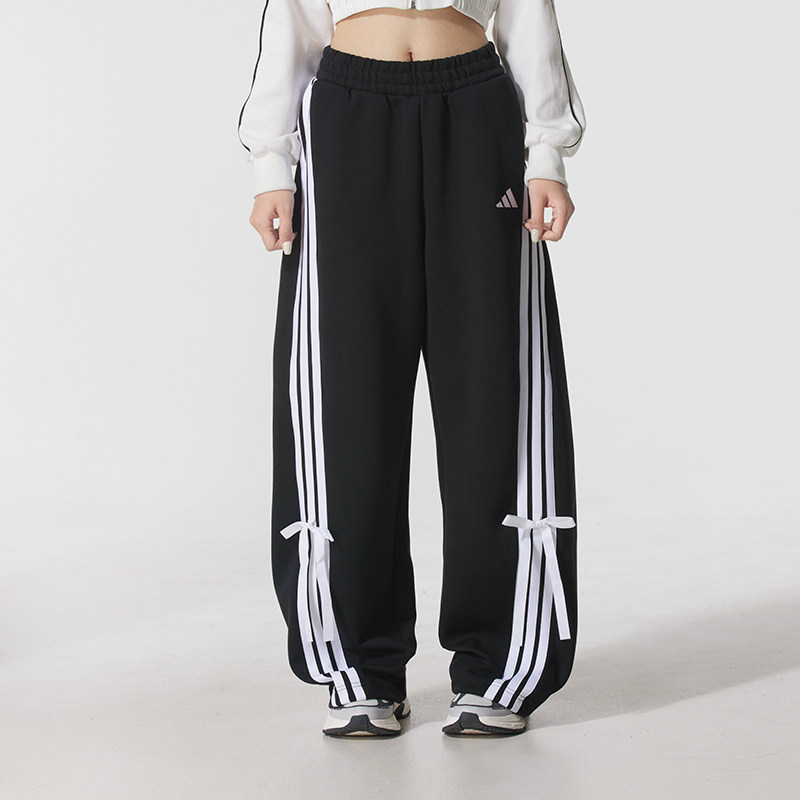 ~阿迪达斯长裤女裤2025秋季新款蝴蝶结扭扭裤香蕉裤运动裤休闲裤