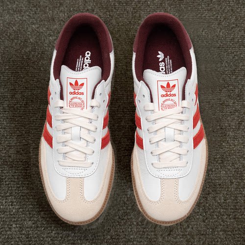 阿迪达斯三叶草官方旗舰店德训鞋女鞋男鞋红色T头鞋samba婚鞋板鞋