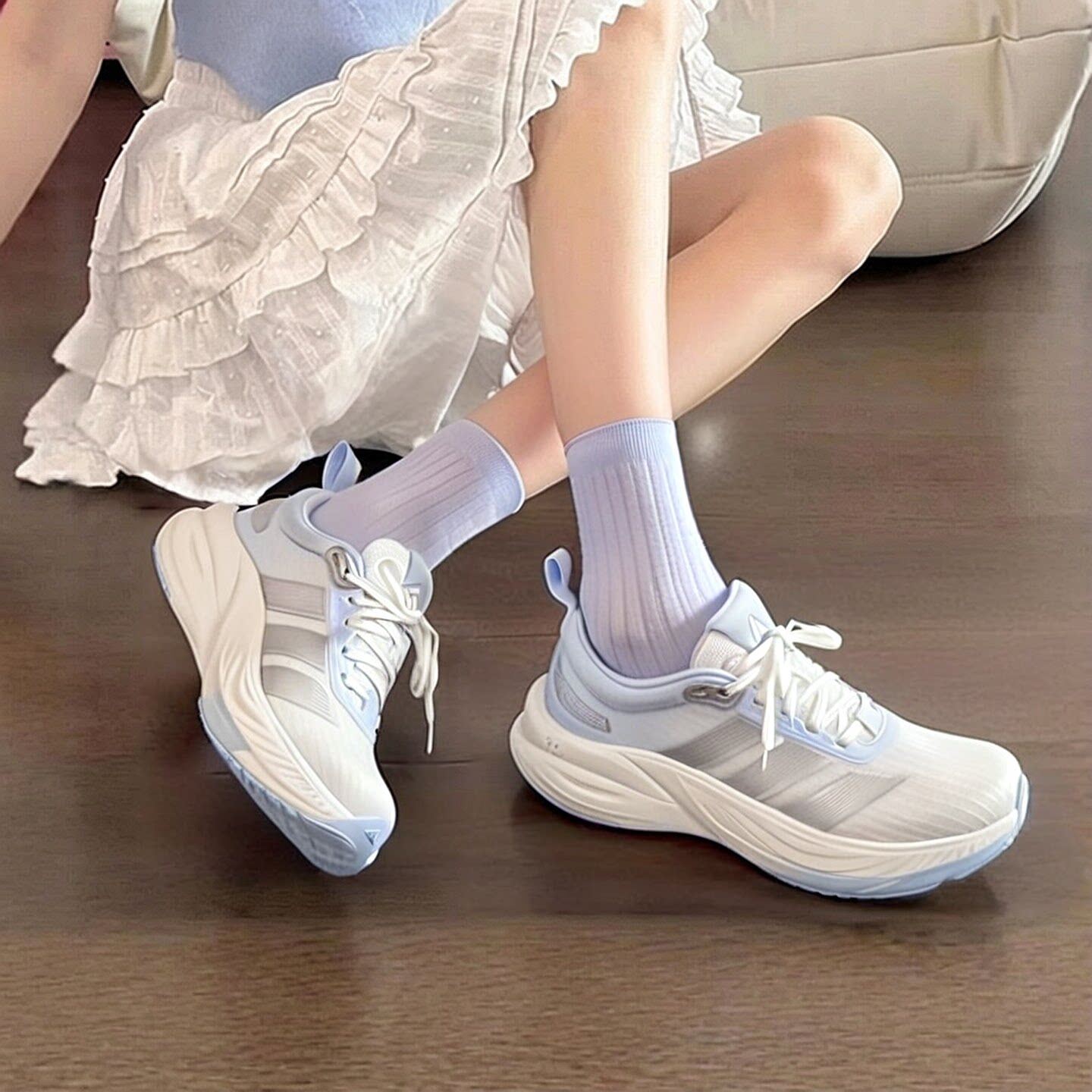 阿迪达斯跑步鞋女鞋2026夏季新款透气妈妈鞋轻便运动鞋厚底休闲鞋