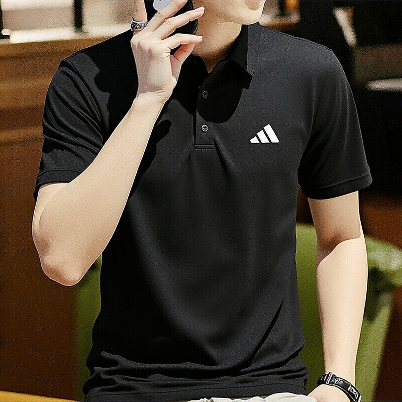 阿迪达斯短袖T恤男装26夏季新品运动休闲黑色商务POLO衫HR8730